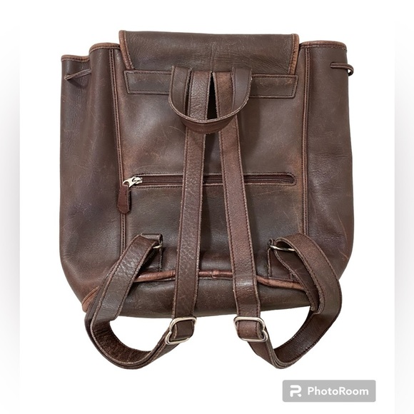 Coach Vintage Brown Leather Buckle Backpack 9064 - Picture 5 of 13